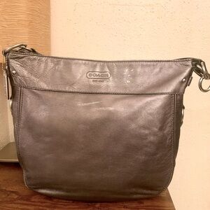 Coach 14706 Zoe Large Graphite Silver Hobo